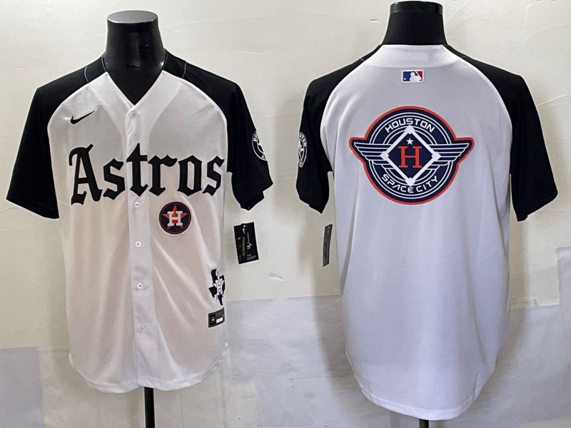 Men 2025 Houston Astros Blank White Black Five generations Joint Name Nike MLB Jersey style 33
